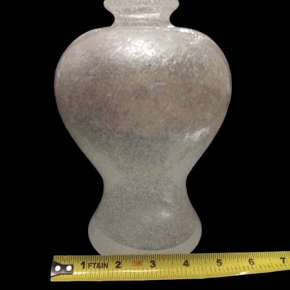 Mid Century Modern Murano Glass Handblown Vase Bubble Clear Glass Table Vase - Picture 8 of 8